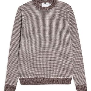 Topman Classic Fit Bird's Eye Crewneck Sweater NEW